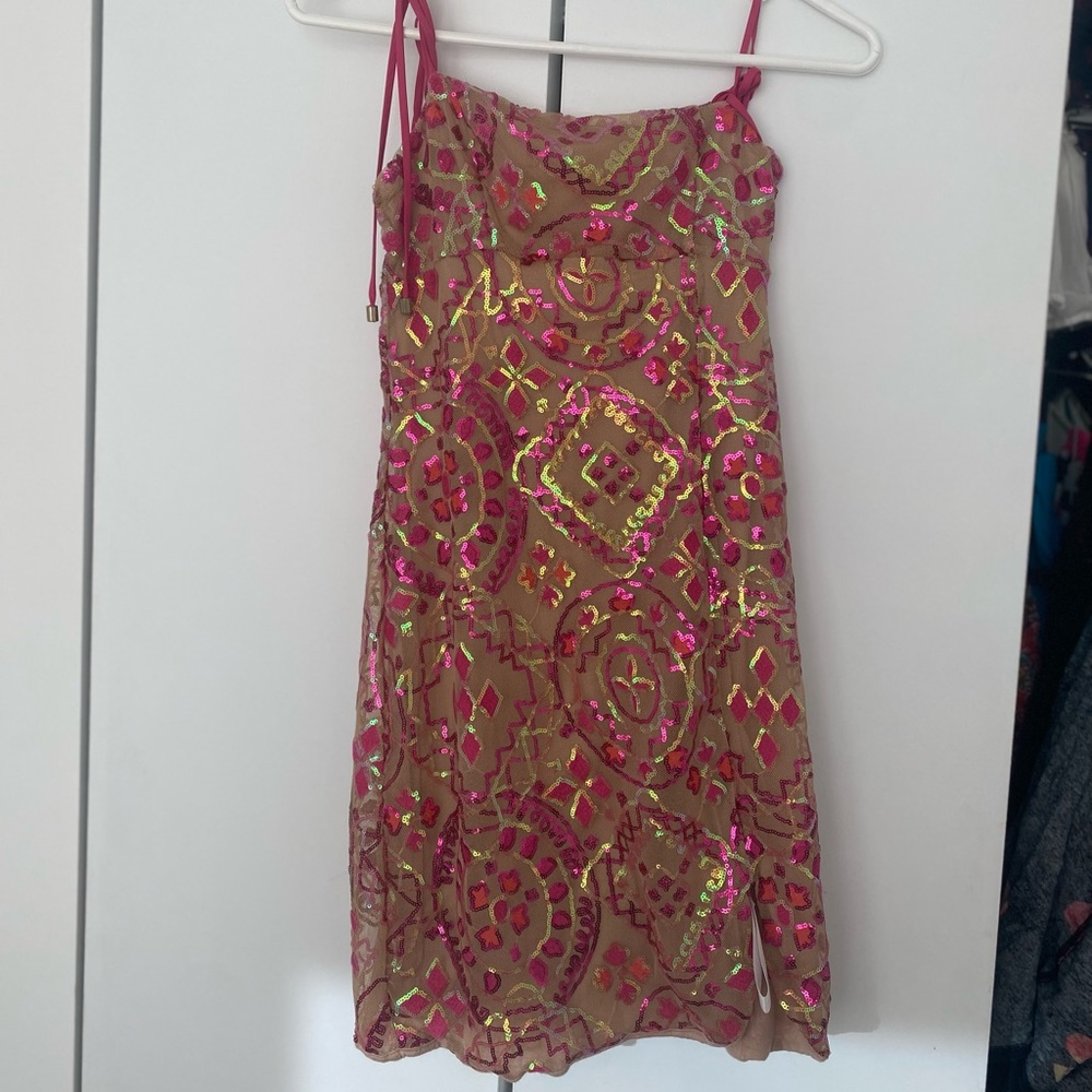 free people sequin mini dress size 2